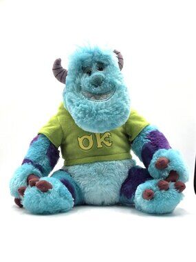 Disney Pixar Monsters University Sully Plush Toy Green Oozma Kappa OK Shirt 14"